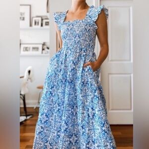 Hill House Home Ellie Nap Dress Blue Mosaic Large